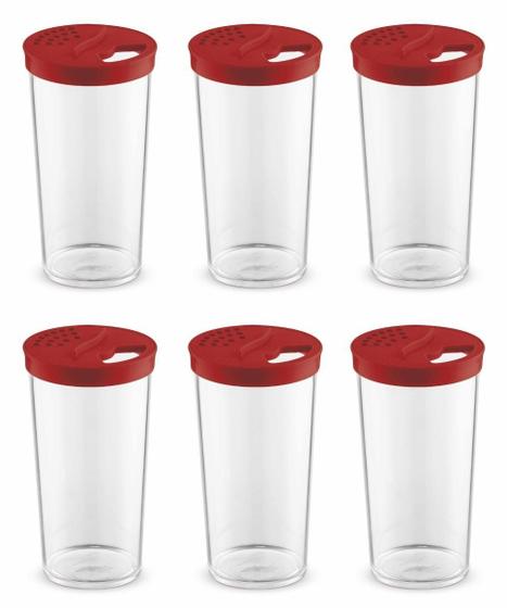 Imagem de Kit Com 6 Farinheiro Açucareiro Pote Porta Mantimento Condimento 500ml Plático Uz