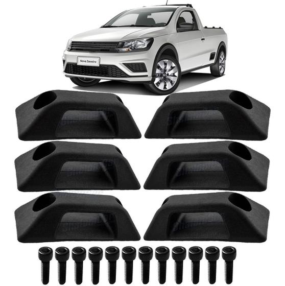 Imagem de Kit com 6 Gancho Caçamba Saveiro G5 e G6 + Parafuso         
