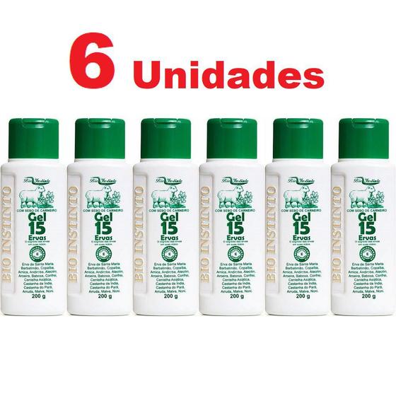 Imagem de Kit com 6 Gel 15 Ervas Com Sebo de Carneiro Bio Instinto