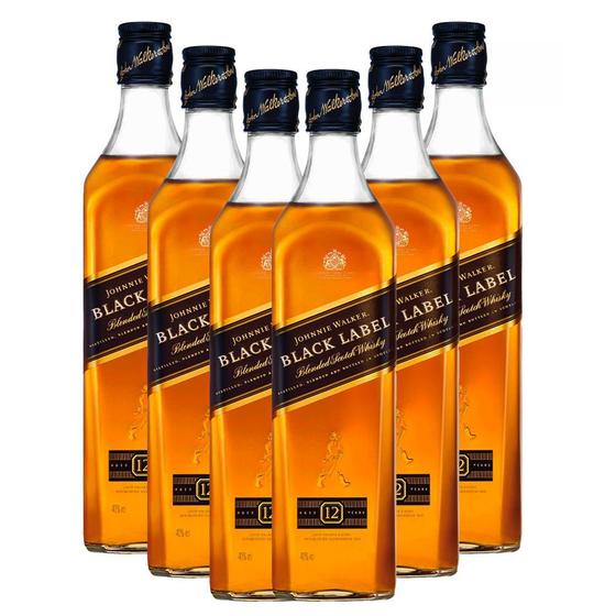 Imagem de Kit com 6 Johnnie Walker Black Label Blended Scotch Whisky 750ml