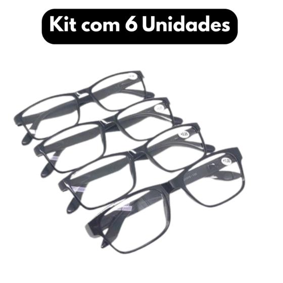 Imagem de Kit com 6 Óculos de Grau para Leitura / Trabalho / Descanso Unissex - Cor Preto