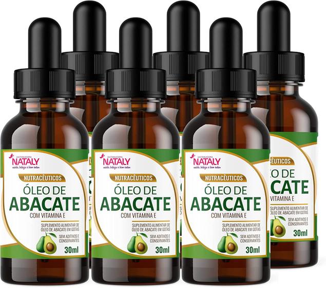 Imagem de Kit Com 6 - Óleo de Abacate Premium Com Vitamina E Extravirgem 30ml Nataly