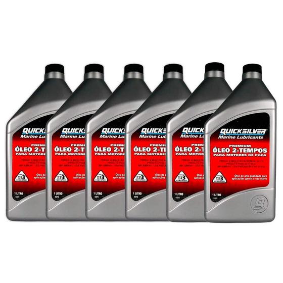 Imagem de Kit Com 6 Óleo Quicksilver Premium 2T Tc-W3 1L