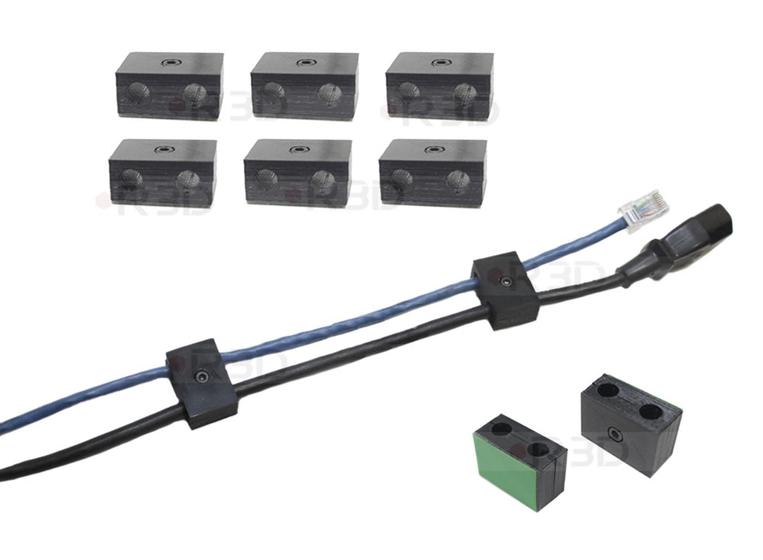 Imagem de Kit Com 6 Organizador Separador Cabos Fios De Mesa ou Parede