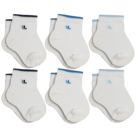 Imagem de Kit com 6 Pares de Meia Lupo Baby Cano Curto sem Estampa Lisa Kids Infantil em Algodão