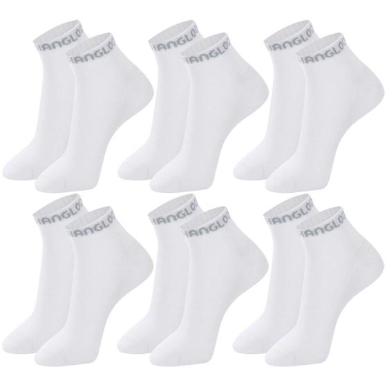 Imagem de Kit com 6 Pares de Meias Hang Loose Modelo Cano Curto Lisa Básica Esportiva Calcanhar Verdadeiro