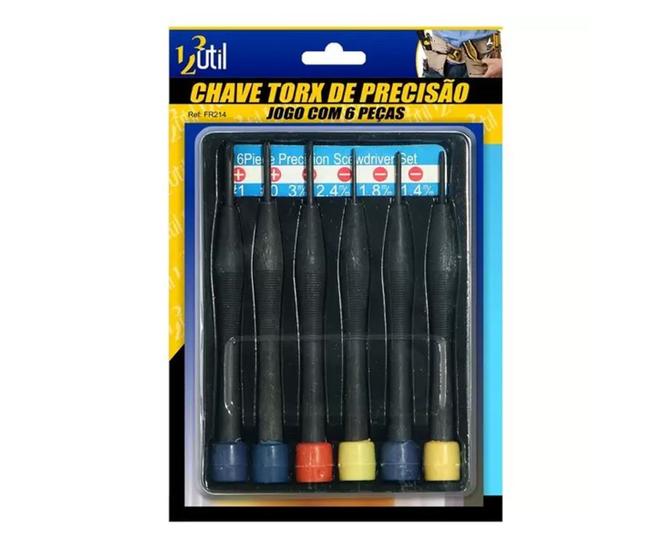 Imagem de Kit Com 6 Peças De Chaves Torx De Precisão T5 a T10 Celular Relogio Oculos