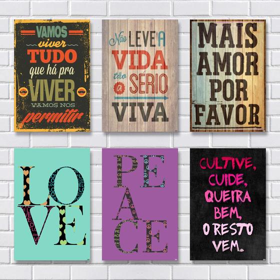 Imagem de Kit Com 6 Placas Em Mdf - Frases Motivacionais - R+ Adesivos