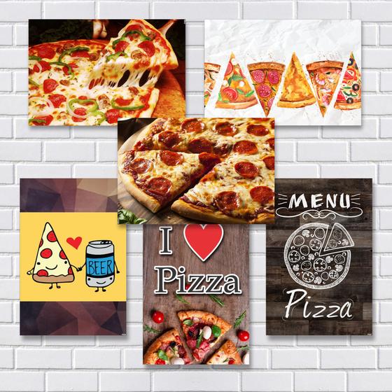 Imagem de Kit Com 6 Placas Em Mdf - Pizzas - R+ Adesivos