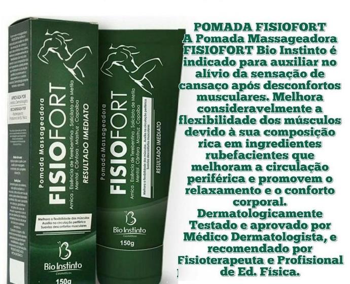Imagem de Kit Com 6 Pomada Fisiofort Massageadora Bio Instinto 150G