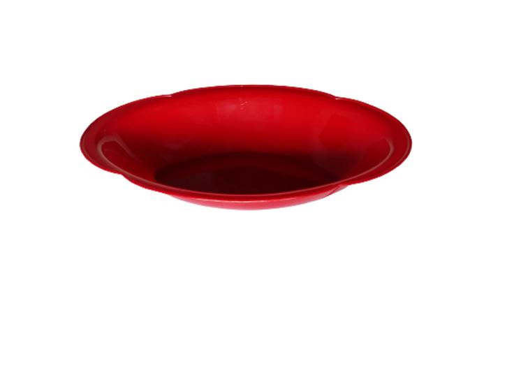 Imagem de Kit Com 6 Saladeira Trevo Oval 1 Litro Vermelha Plástica Servir