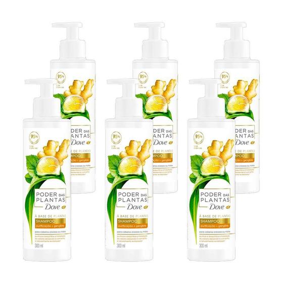 Kit Com 6 Shampoo Dove Poder Das Plantas Purificação 300Ml Shampoo