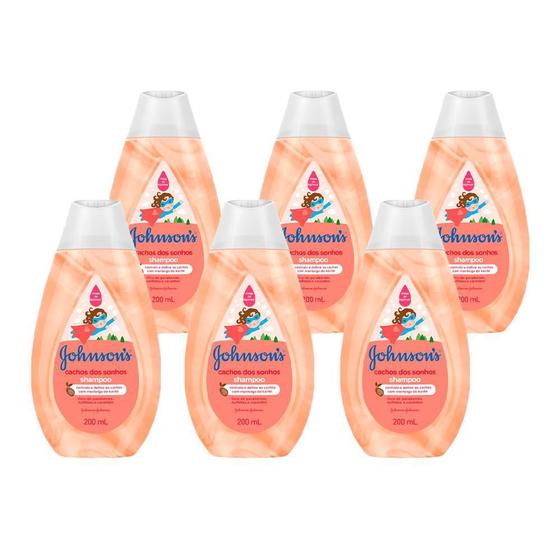 Kit Com 6 Shampoo Johnsons Baby Cachos Dos Sonhos 200Ml Shampoo
