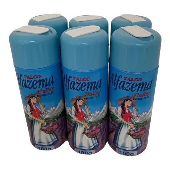 Imagem de Kit Com 6 Talco Alfema Halley Original 100 Gr