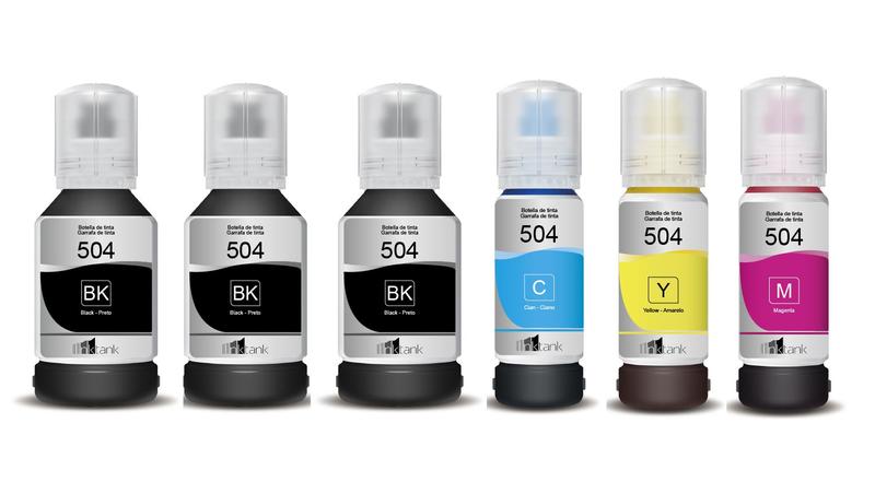 Imagem de Kit com 6 Tinta 504 L4150 L4160 L6161 L6171 L4260