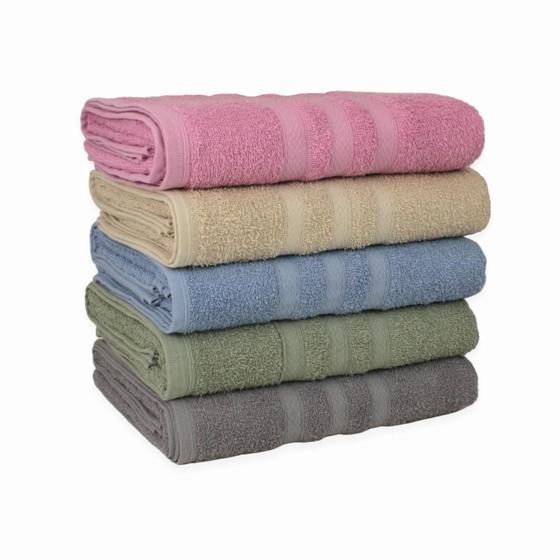 Imagem de Kit com 6 Toalhas de Banho Felpuda Valência 100 Algodão  70x130cm