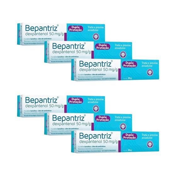 Imagem de Kit com 6 und bepantriz dexpantenol pomada para assadura com 30g