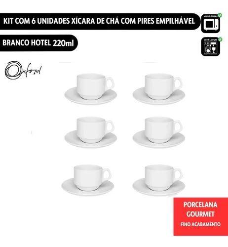 Imagem de Kit Com 6 Xícaras Grandes 180 Ml Com Pires Donna Branco
