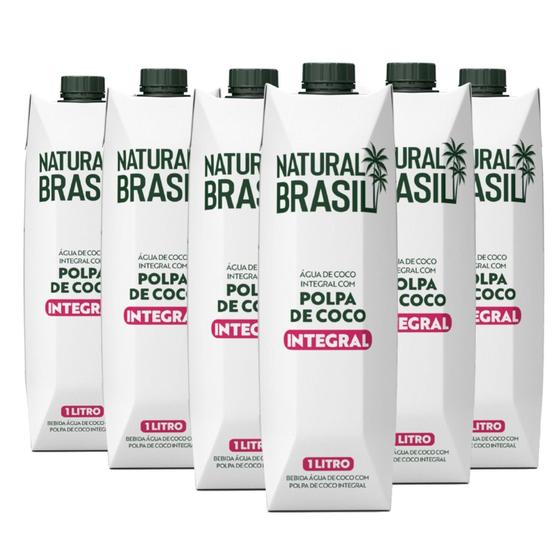 Imagem de Kit Com 6Und Água De Coco Integral Polpa Natural Brasil 1L