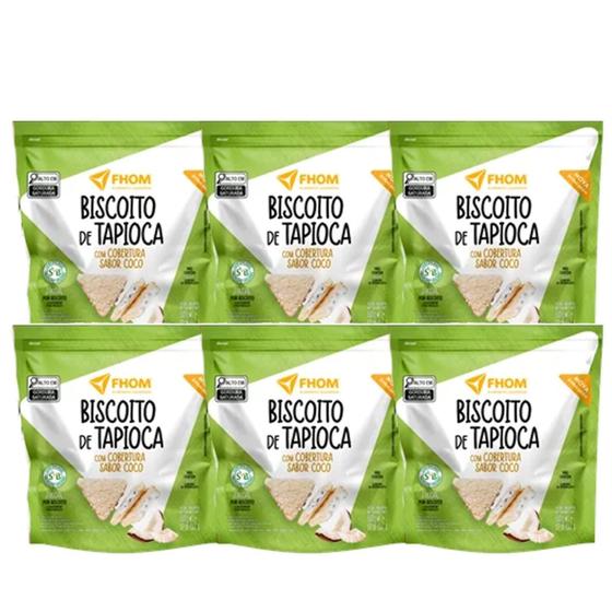 Imagem de Kit Com 6Und Biscoito De Tapioca Com Coco S/ Gluten Fhom 60G