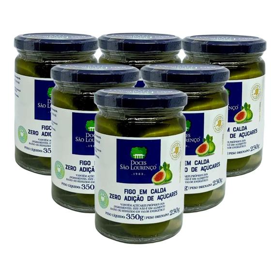 Imagem de Kit Com 6Und Figo Em Calda Diet São Lourenço 350G