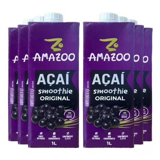 Imagem de Kit Com 6Und Suco Amoo Açai Tradicional 1L