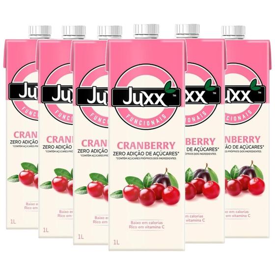 Kit Com 6Und Suco Funcional De Cranberry Zero Juxx 1 Litro Imagem de Kit Com 6Und Suco Funcional De Cranberry Zero Juxx 1 Litro
