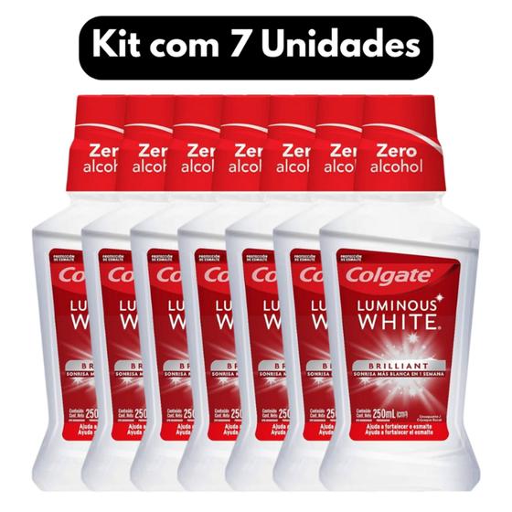 Imagem de Kit com 7 Enxaguante Bucal Colgate Luminous White 250ml