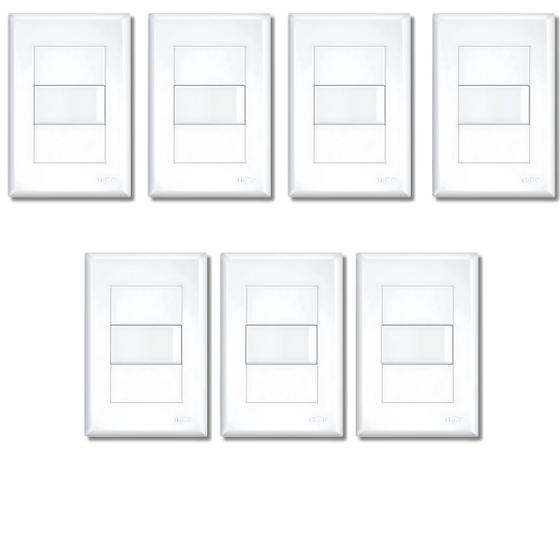 Imagem de Kit Com 7 Interruptores Simples 16a C/ Placa Evidence - Fame