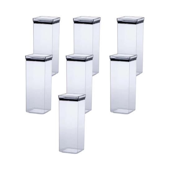 Imagem de Kit Com 7 Potes Herméticos Linha Lumini Quadrado Paramount