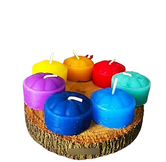 Imagem de Kit com 7 Velas Sete Chakras Aromatizadas Meditação paz  Harmonia