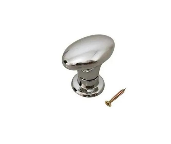 Imagem de Kit Com 70 Puxador Oval Cromado Grande Com Parafusos Gaveta
