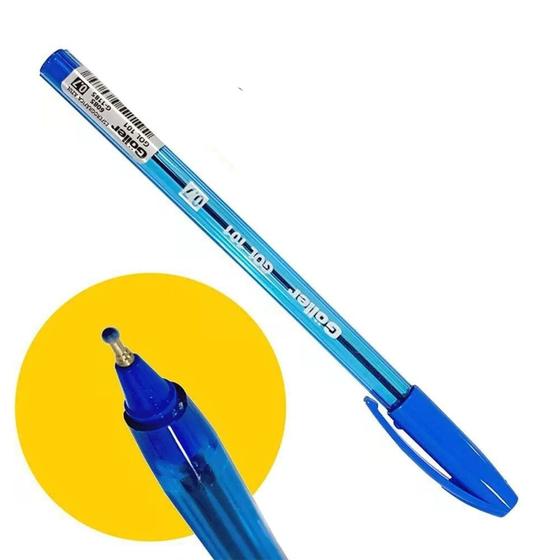 Imagem de Kit com 8 canetas esferográficas azul moderna