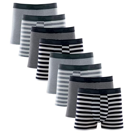 Imagem de Kit com 8 Cuecas Boxer Viscose Listrado Adulto Mash Original