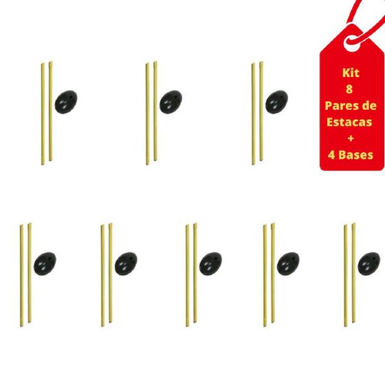 Imagem de Kit com 8 Estacas de Agilidade Com Base - 1Fit
