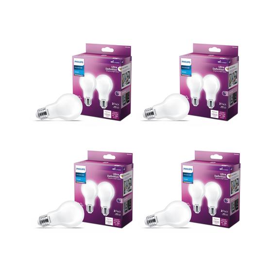 Imagem de Kit com 8 Lâmpadas LED Philips A19 Ultra Definition - 11,5W - 5000K - E26