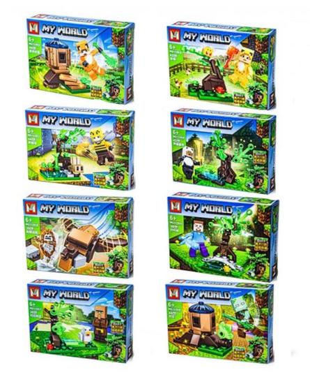 Imagem de Kit Com 8 Lego Minecraft Barato - 323 peças - Coleção Fazenda, Abelha - MG1139