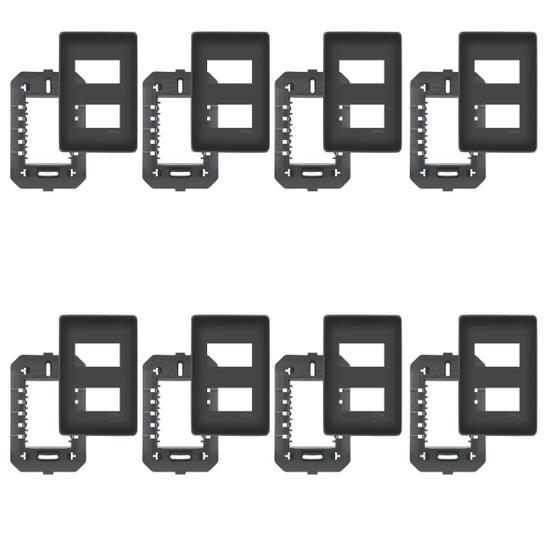 Imagem de Kit Com 8 Placas 4x2 Preta 2 Módulos Distanciados - Fame