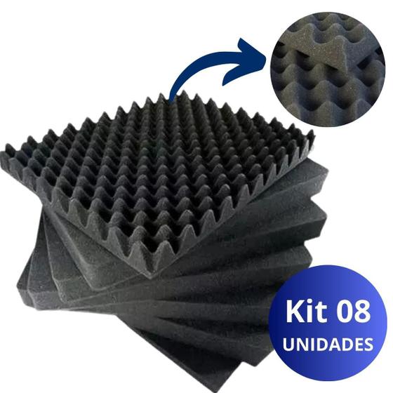 Imagem de Kit Com 8 Placas De Isolamento Acústico Absorção De Ruídos