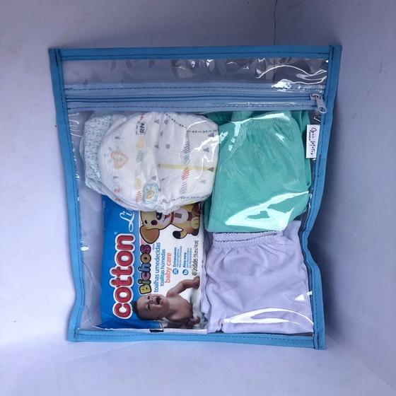 Imagem de Kit com 8 SACOS organizadores AZUL maternidade viagem multiuso