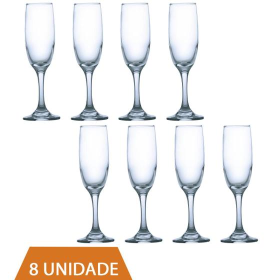 Imagem de Kit Com 8 Taças De Vidro RIOJA CHAMPAGNE 180ml Cristal Luxo