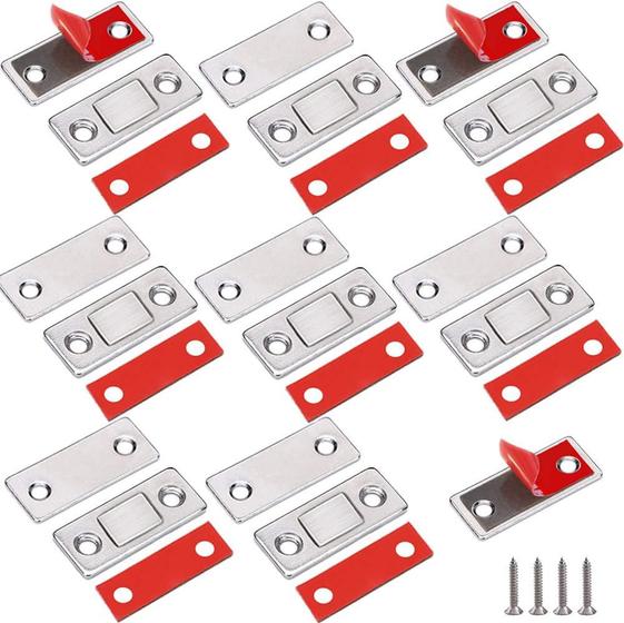 Imagem de Kit com 8 Travas Magnéticas Para Armários, Postas e Gavetas