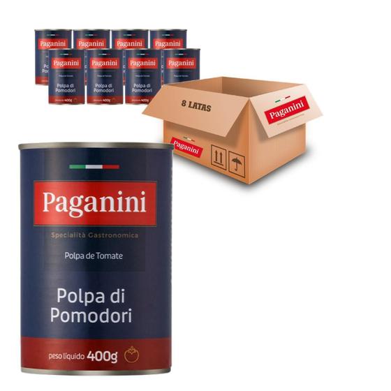 Imagem de Kit Com 8Un Polpa De Tomate Paganini (Italia) Lata 400G