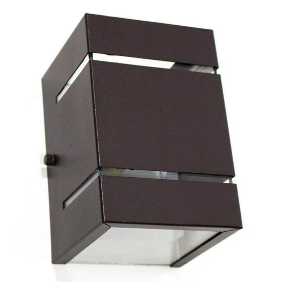 Imagem de Kit com 9 Arandelas 2 Focos C/ Frisos E Facho Marrom Externa Parede Muro St327