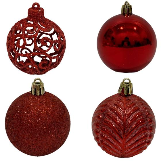 Imagem de Kit Com 9 Bolinhas De Natal Vermelha Árvore Enfeite 6cm 1 Un