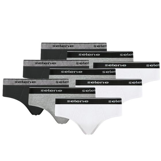 Imagem de Kit Com 9 Cuecas Lisa Adulto De Algodão Modelo Slip Tradicional Normal