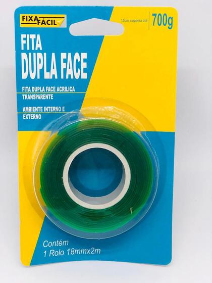 Imagem de Kit com 9 Fita Dupla Face Transparente Acrílica Fixa-Fácil 18 mm x 2 m