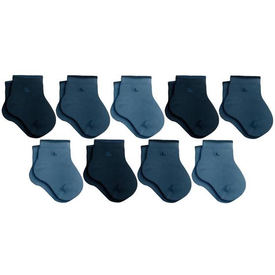 Imagem de Kit Com 9 Pares de Meias Lupo Cano Curto Baby Infantil em Algodão Kids Lisa Sem Estampa