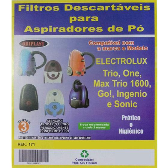 Imagem de Kit Com 9 Sacos Desc. Aspirador De Pó Electrolux One / Trio / Max Trio / Go