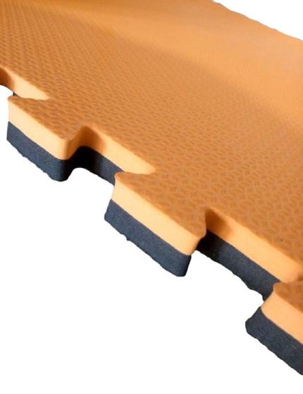 Imagem de Kit com 9 Tatames Dupla Face Laranja com Preto 50x50x2cm